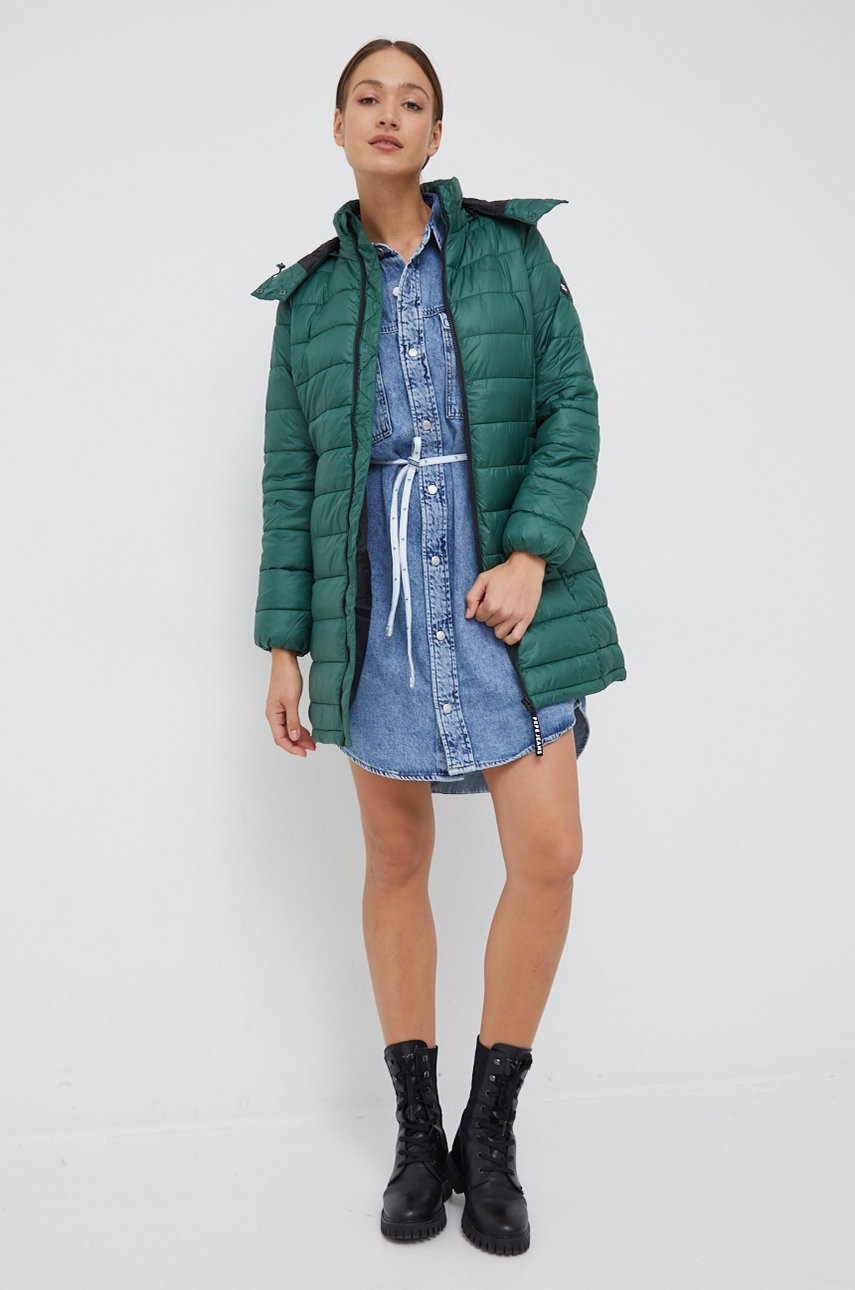 

Куртка Pepe Jeans жіноча колір зелений зимова