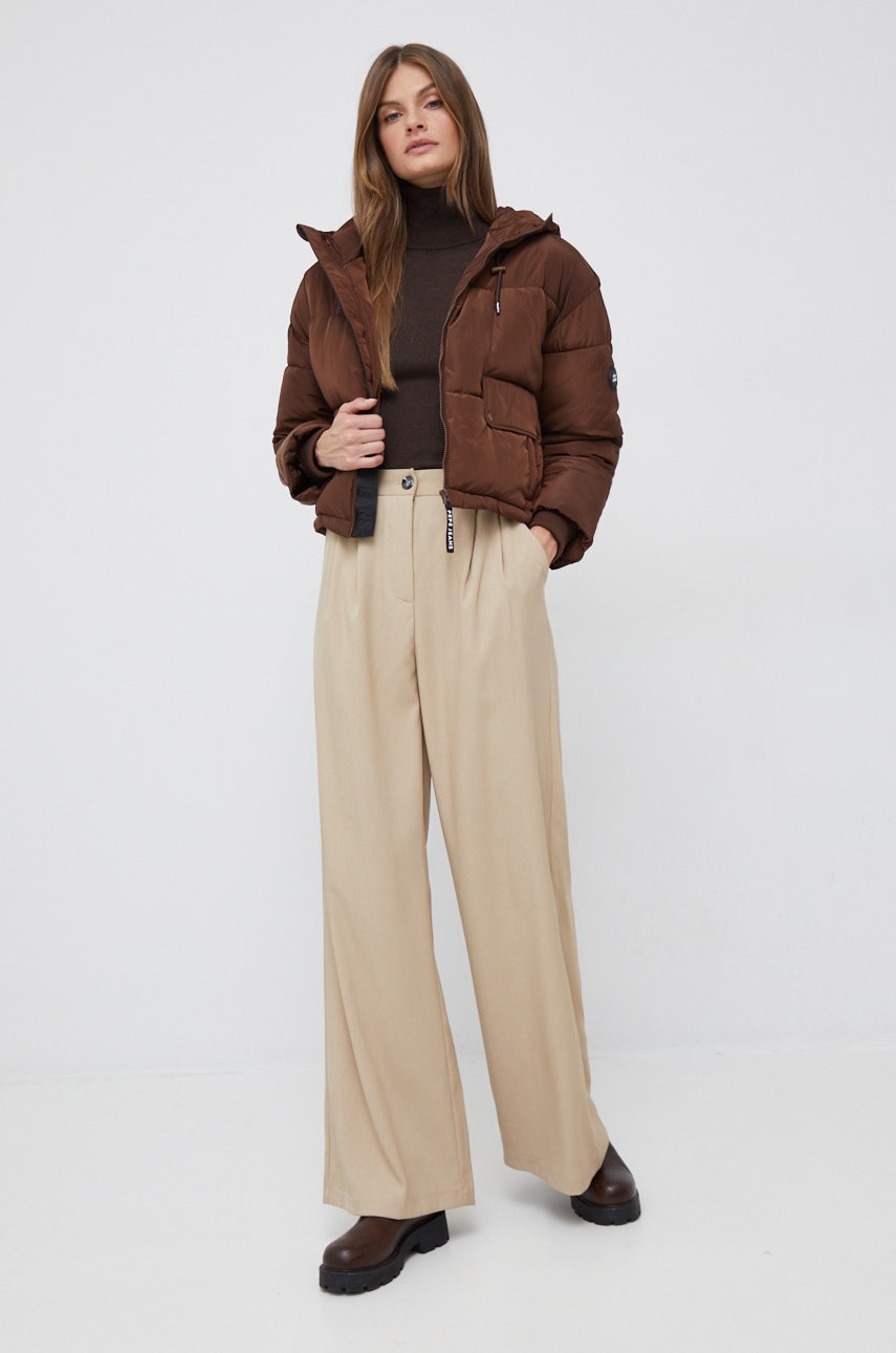 

Куртка Pepe Jeans жіноча колір коричневий зимова oversize
