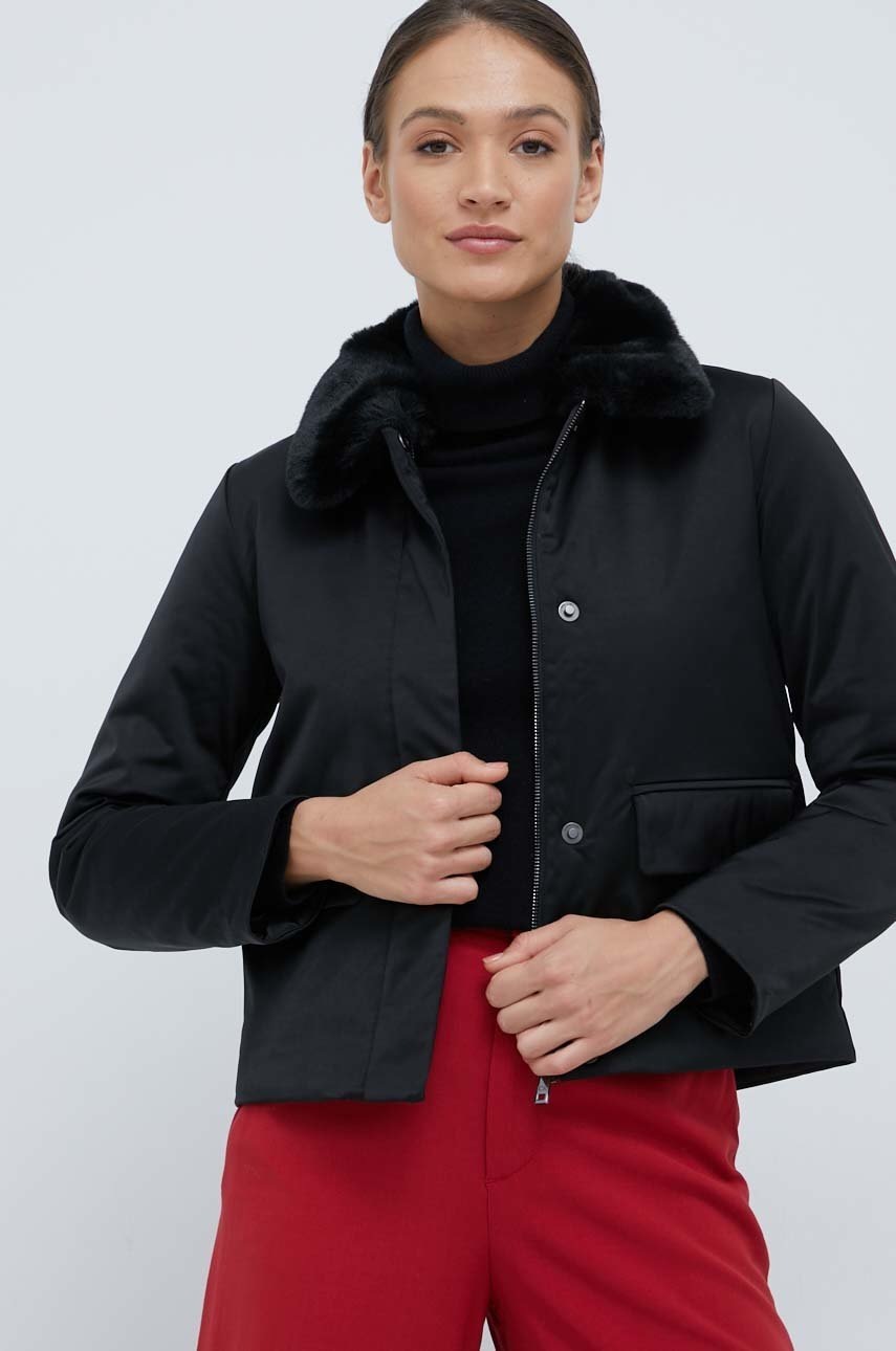 

Яке Calvin Klein в черно с преходна изолация, Черен