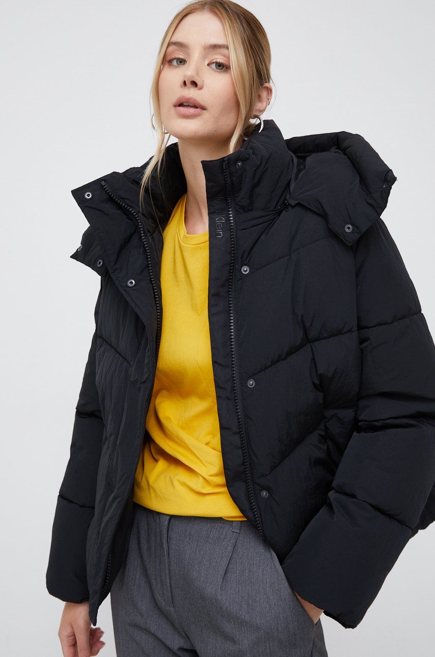Calvin Klein kurtka damska kolor czarny zimowa oversize