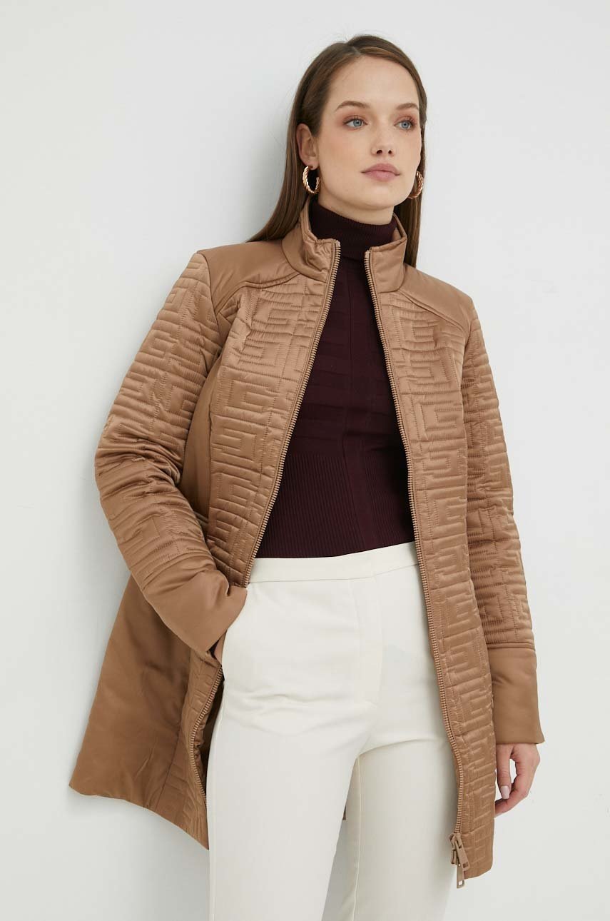 

Куртка Guess жіноча колір коричневий перехідна