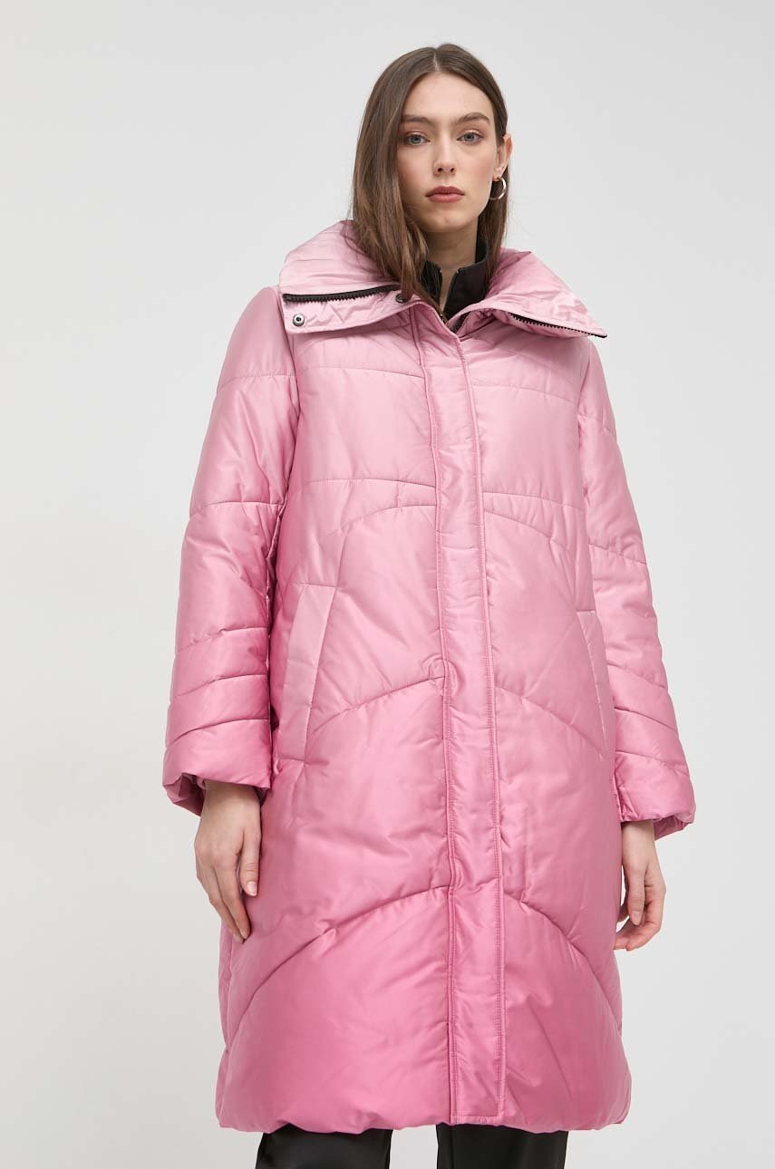 

Куртка Guess жіноча колір рожевий зимова
