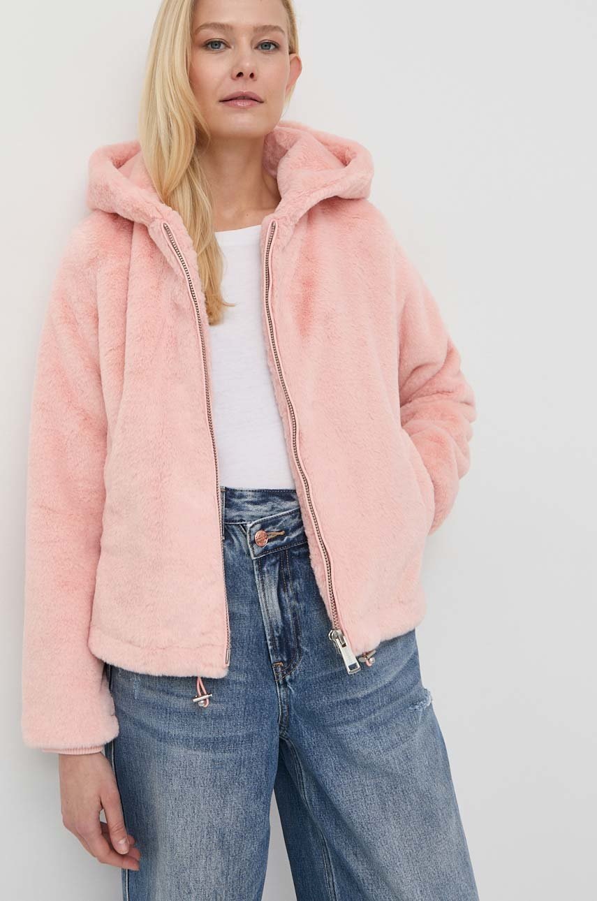 

Куртка Guess женская цвет розовый переходная