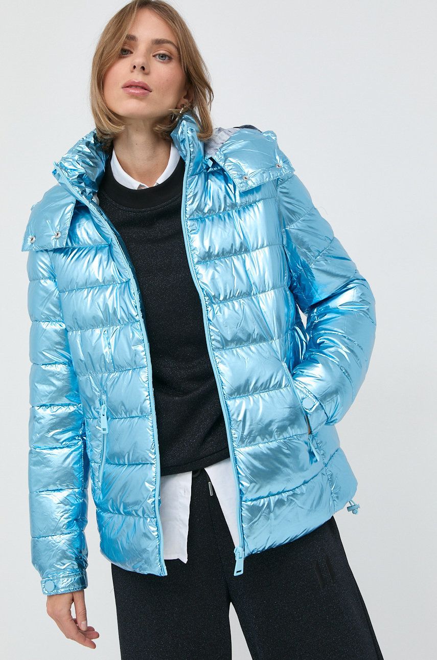 Bunda Guess dámská, zimní - modrá -  Hlavní materiál: 100% Polyamid Podšívka: 100% Polyest