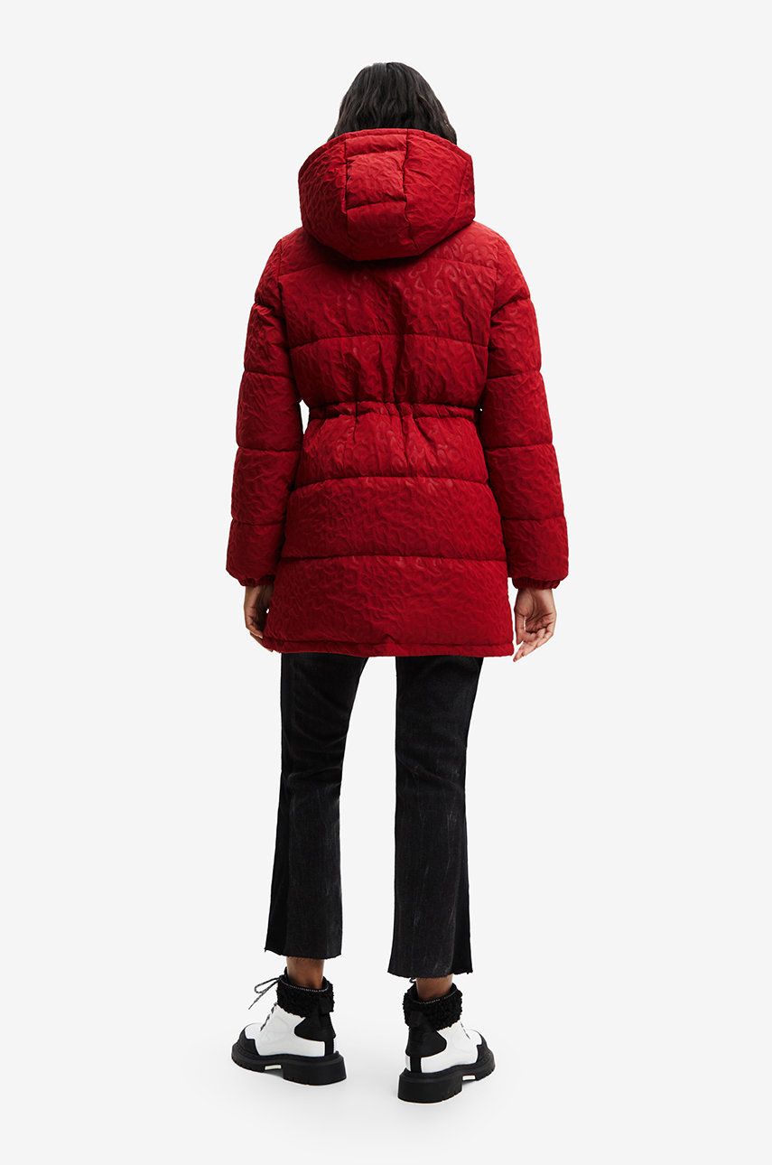 Desigual kurtka damska kolor czerwony zimowa