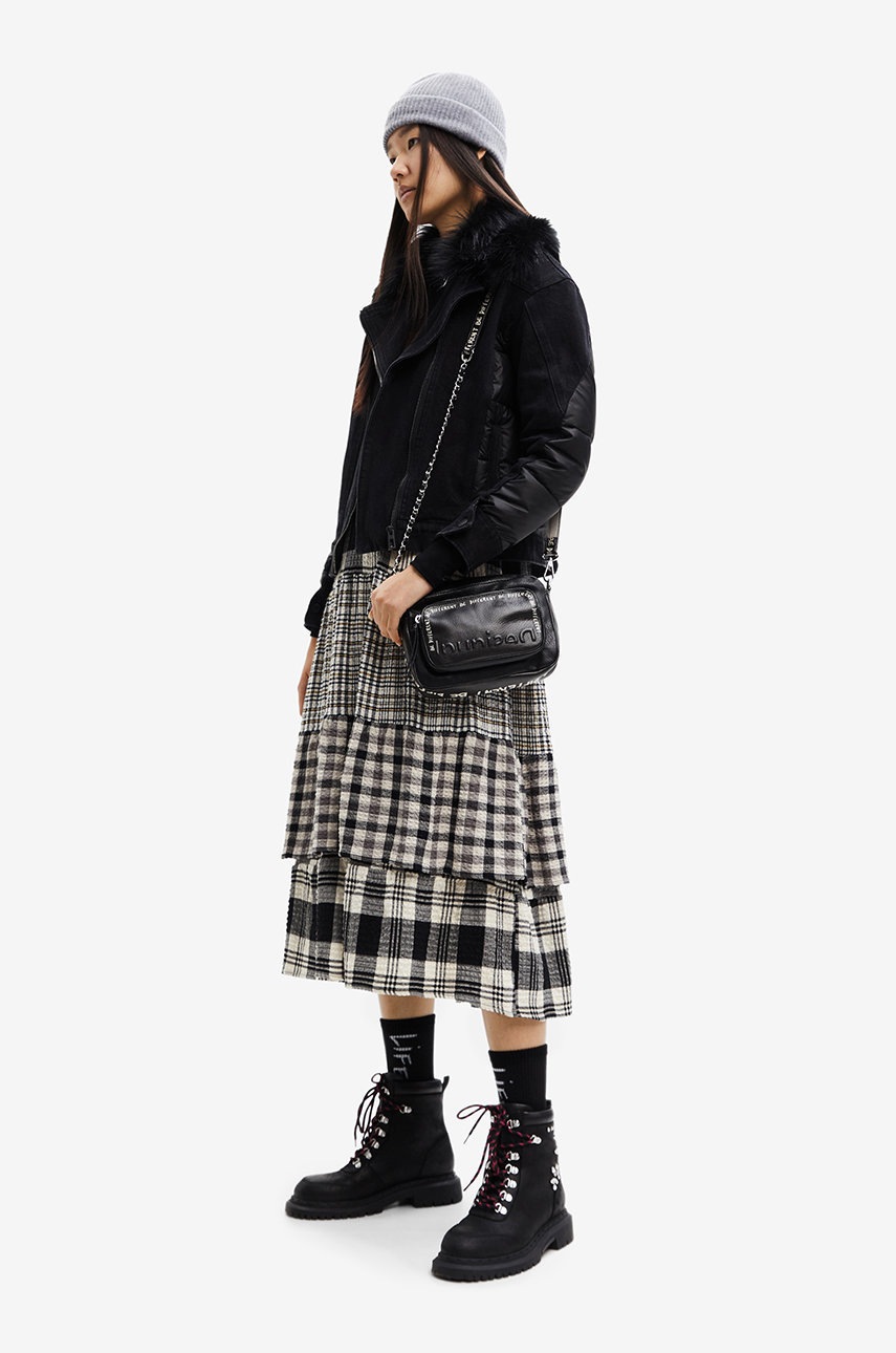 

Куртка Desigual женская цвет чёрный переходная oversize