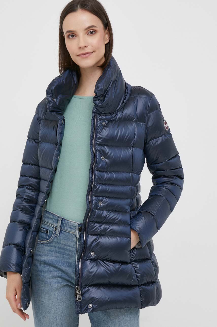 Péřová bunda Colmar dámská, tmavomodrá barva, zimní - námořnická modř