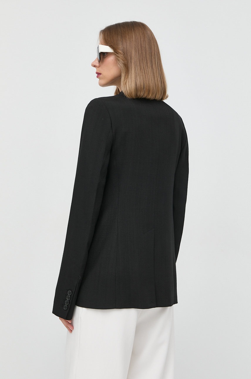 Victoria Beckham Sacou Culoarea Negru, Un Singur Rand De Nasturi, Neted