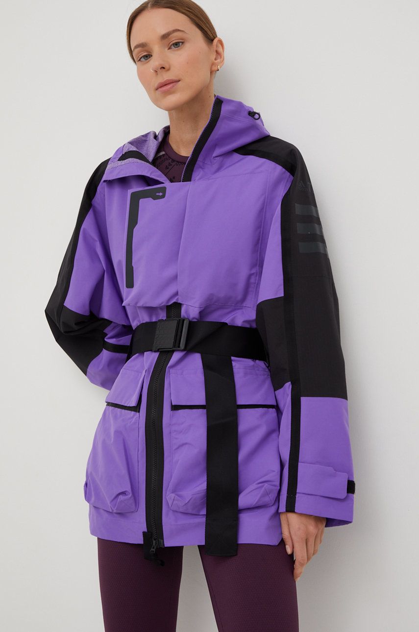 adidas TERREX jacheta de exterior Ct Xploric , culoarea violet, de tranzitie adidas imagine noua