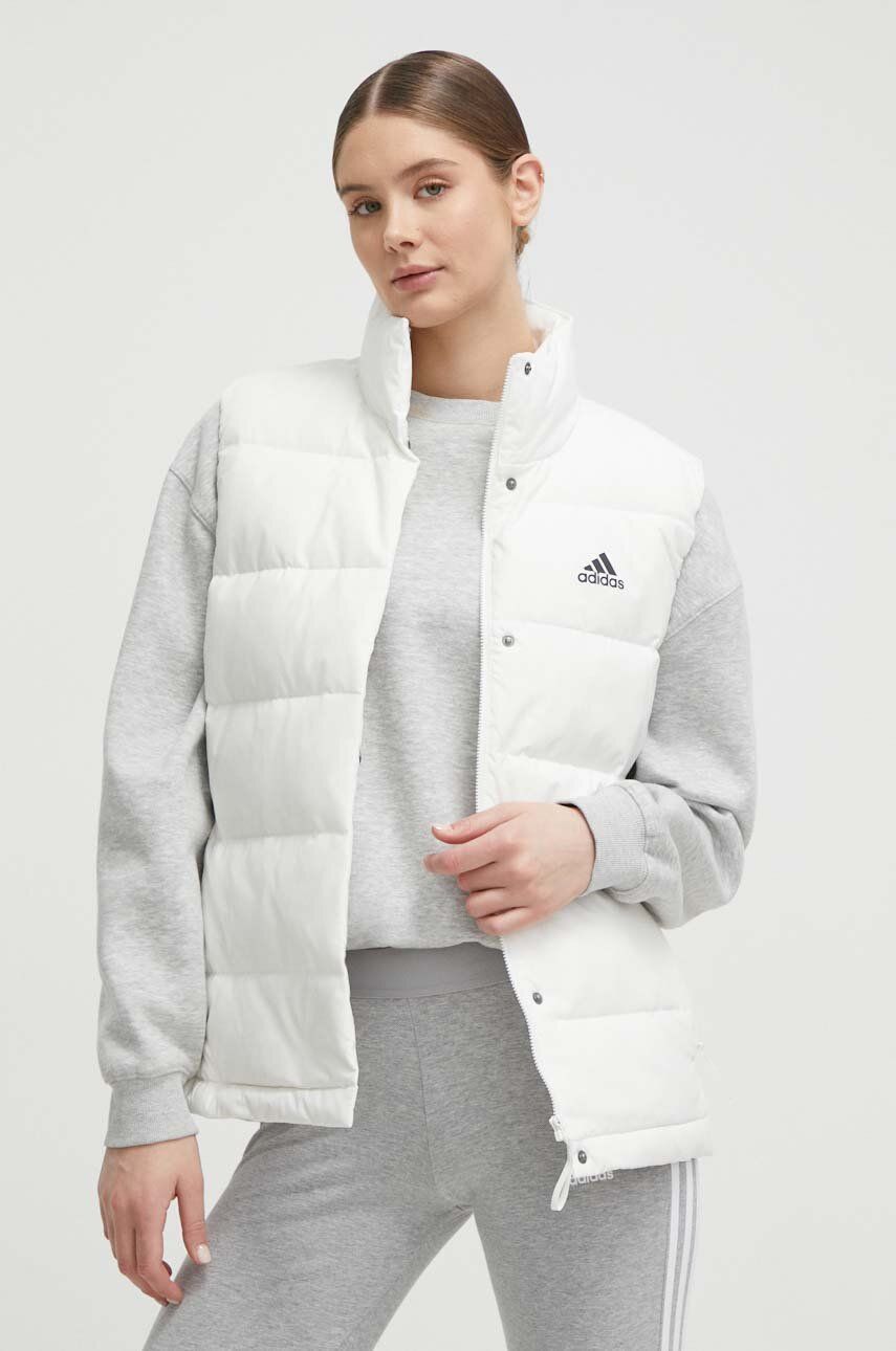 adidas vestă de puf femei, culoarea alb, de iarnă HG6278