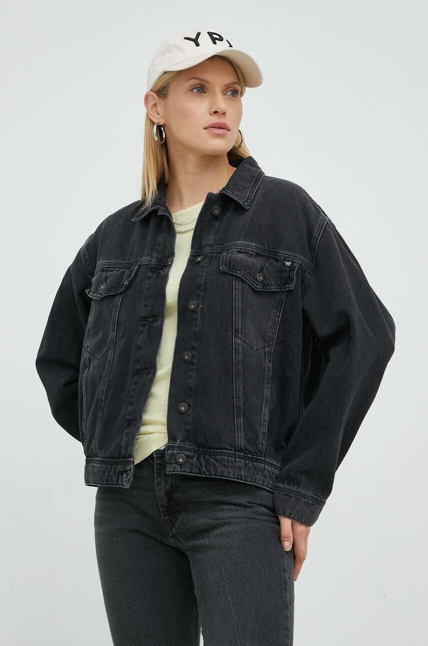 Mustang geaca jeans femei, culoarea gri, de tranzitie