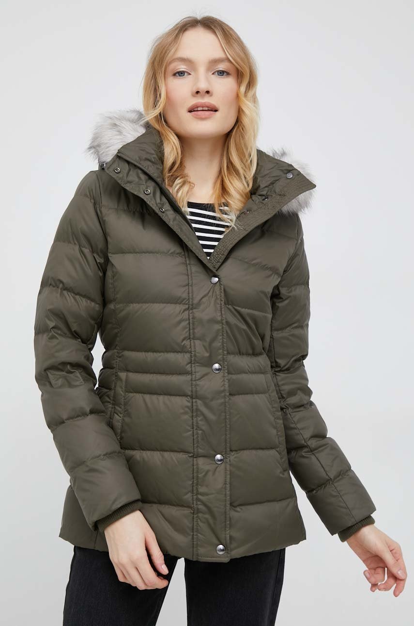 

Пухено яке Tommy Hilfiger в кафяво със зимна изолация, Зелен