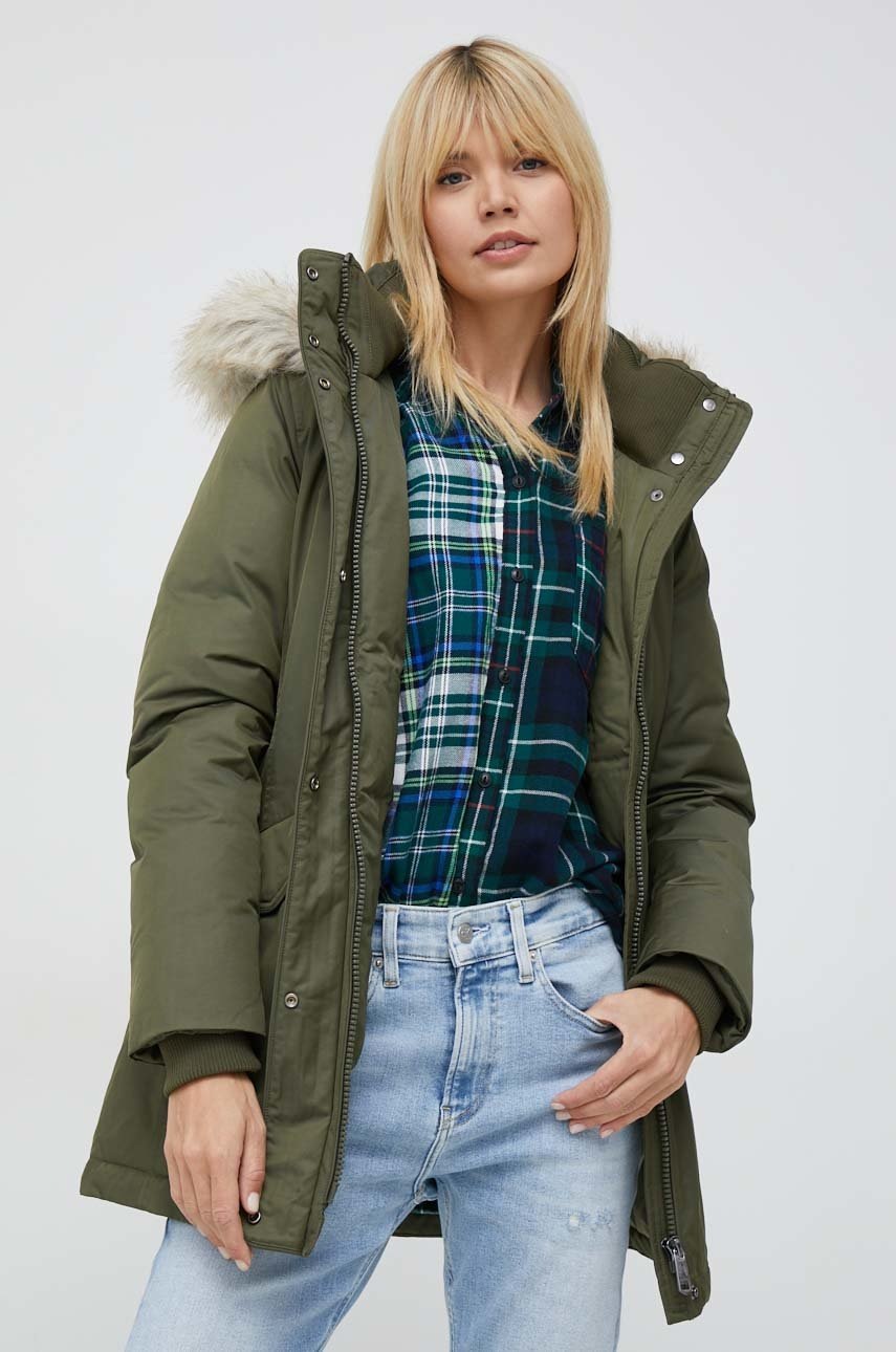 

Куртка Tommy Hilfiger женская цвет зелёный зимняя