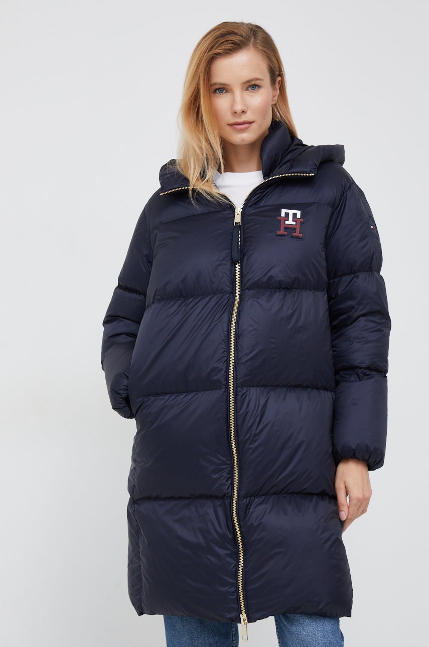 

Пухено яке Tommy Hilfiger в тъмносиньо със зимна изолация, Тъмносин