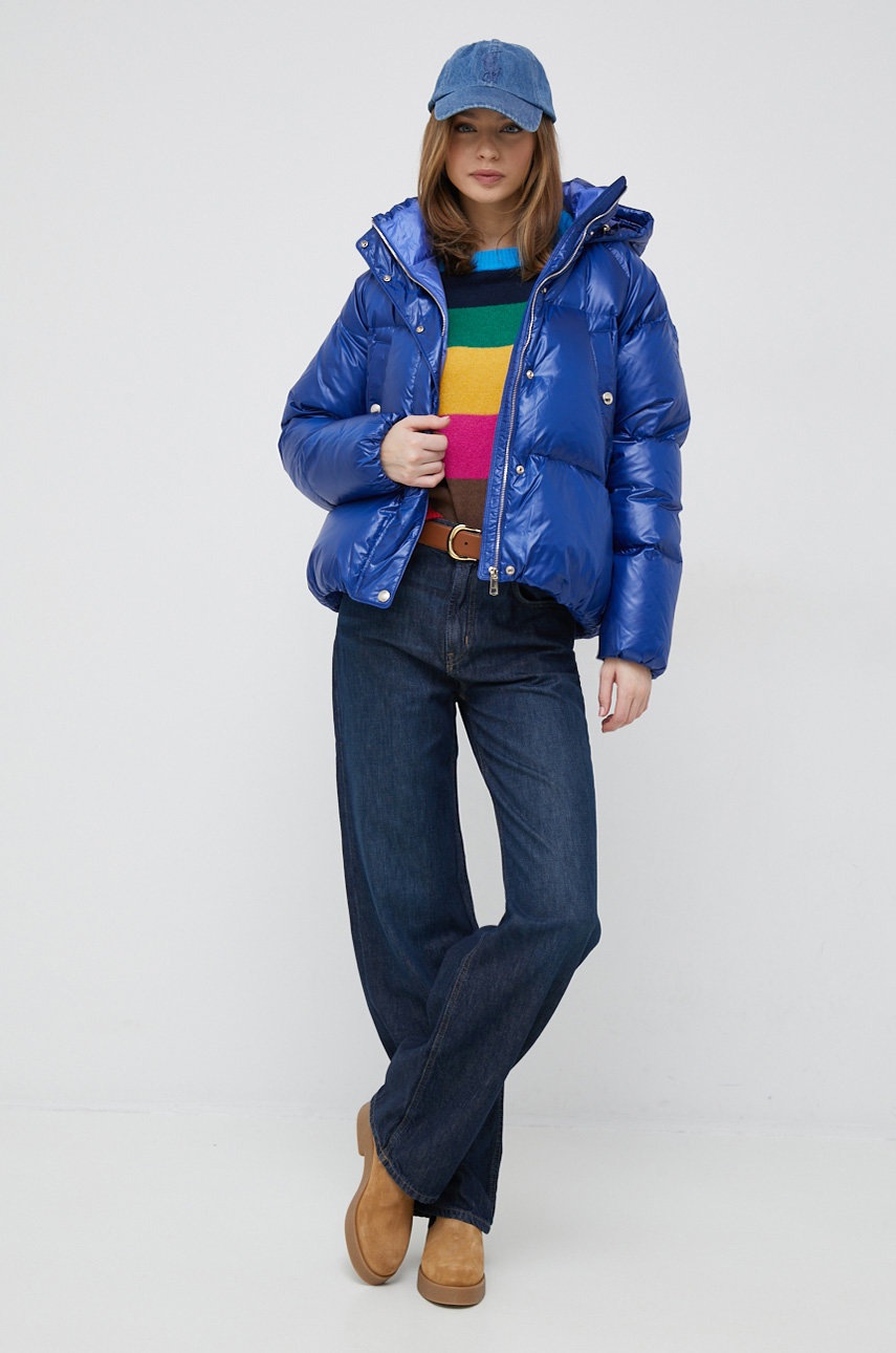 

Пуховая куртка Tommy Hilfiger женская цвет синий зимняя