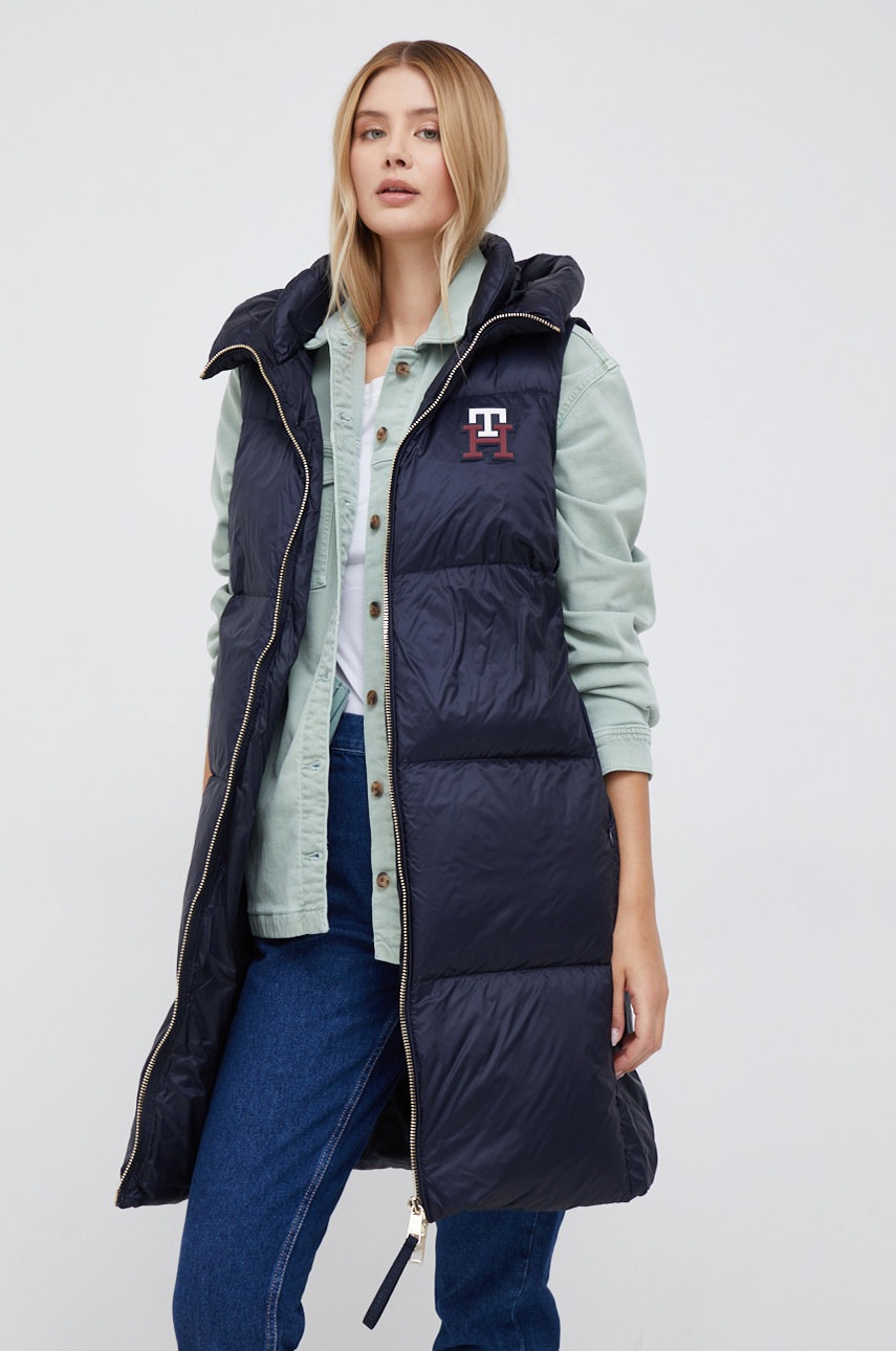 

Елек Tommy Hilfiger дамски в тъмносиньо със зимна изолация, Тъмносин
