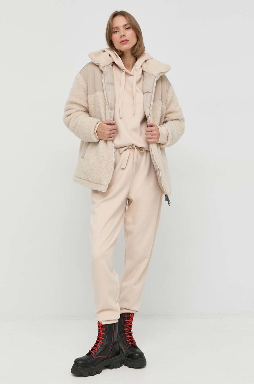 

Пуховая куртка с примесью шерсти Weekend Max Mara цвет бежевый зимняя oversize