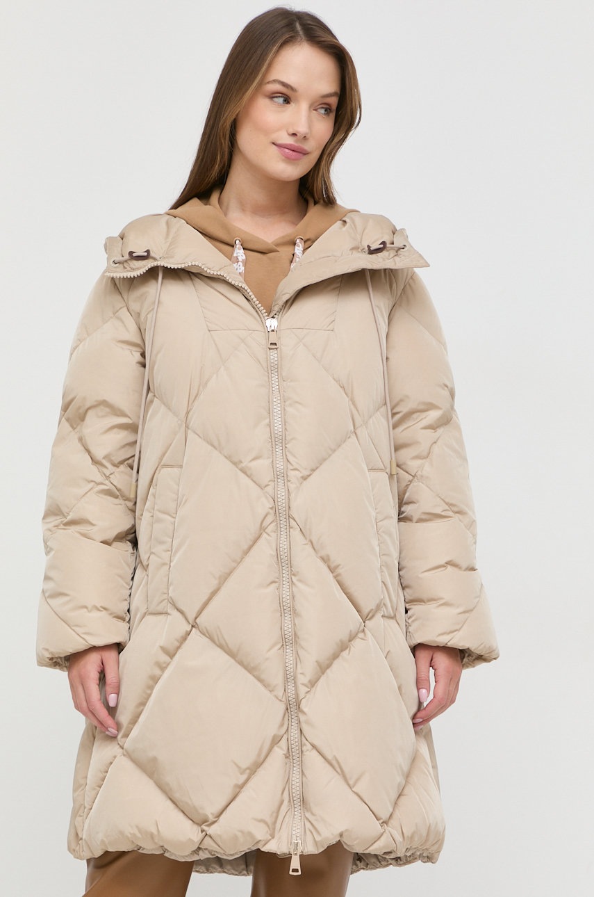 

Пуховая куртка Weekend Max Mara женская цвет бежевый зимняя