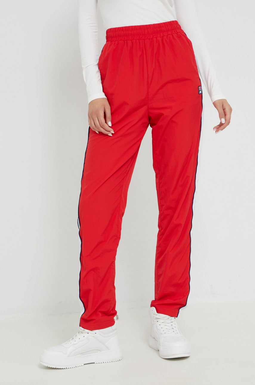 Fila Pantaloni De Trening Femei, Culoarea Rosu, Modelator