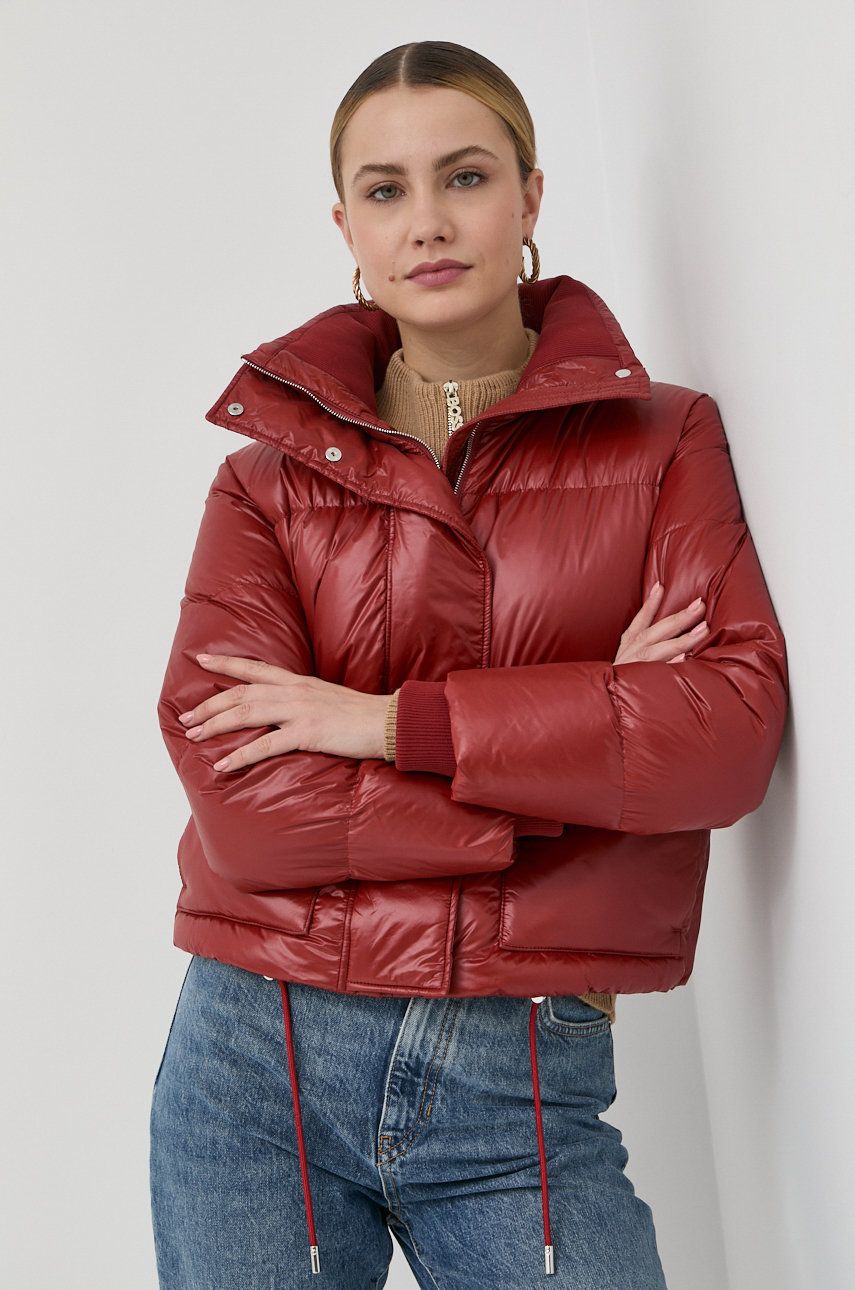 BOSS geaca de puf femei, culoarea rosu, de iarna 2023 ❤️ Pret Super answear imagine noua 2022