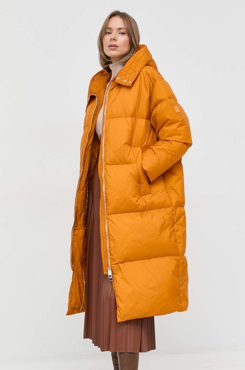 BOSS geaca de puf femei, culoarea portocaliu, de iarna answear.ro imagine megaplaza.ro