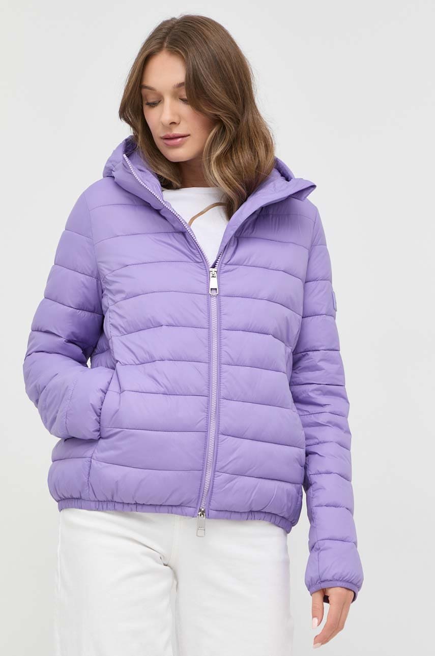 Boss geaca femei, culoarea violet, de tranzitie