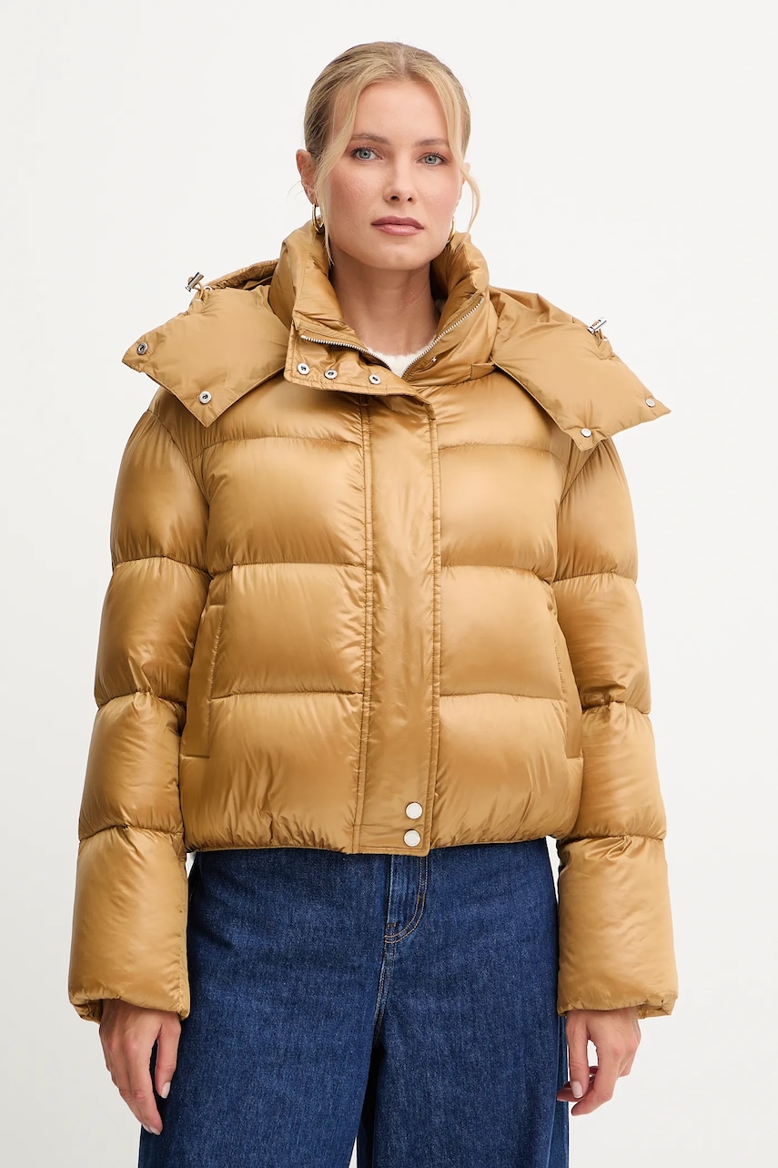 Patrizia Pepe kurtka puchowa damska kolor beżowy 2O0050.A9M0
