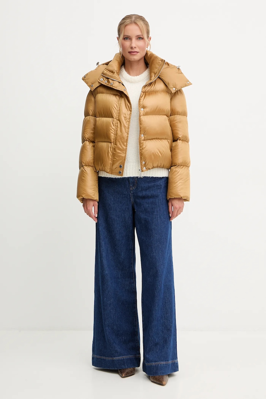 Пуховая куртка Patrizia Pepe цвет коричневый 2O0050.A9M0 Пуховая куртка Patrizia Pepe цвет коричневый 2O0050.A9M0