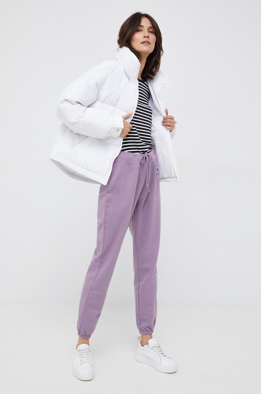 

Пуховая куртка United Colors of Benetton женская цвет белый зимняя oversize
