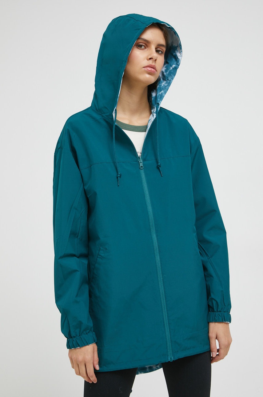 

Двостороння куртка Vans жіноча колір зелений перехідна oversize