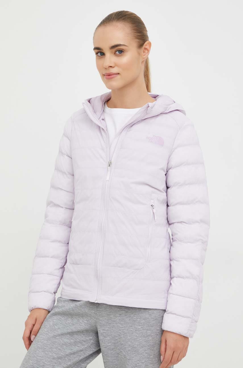 Levně Sportovní bunda The North Face Thermoball 50/50 fialová barva