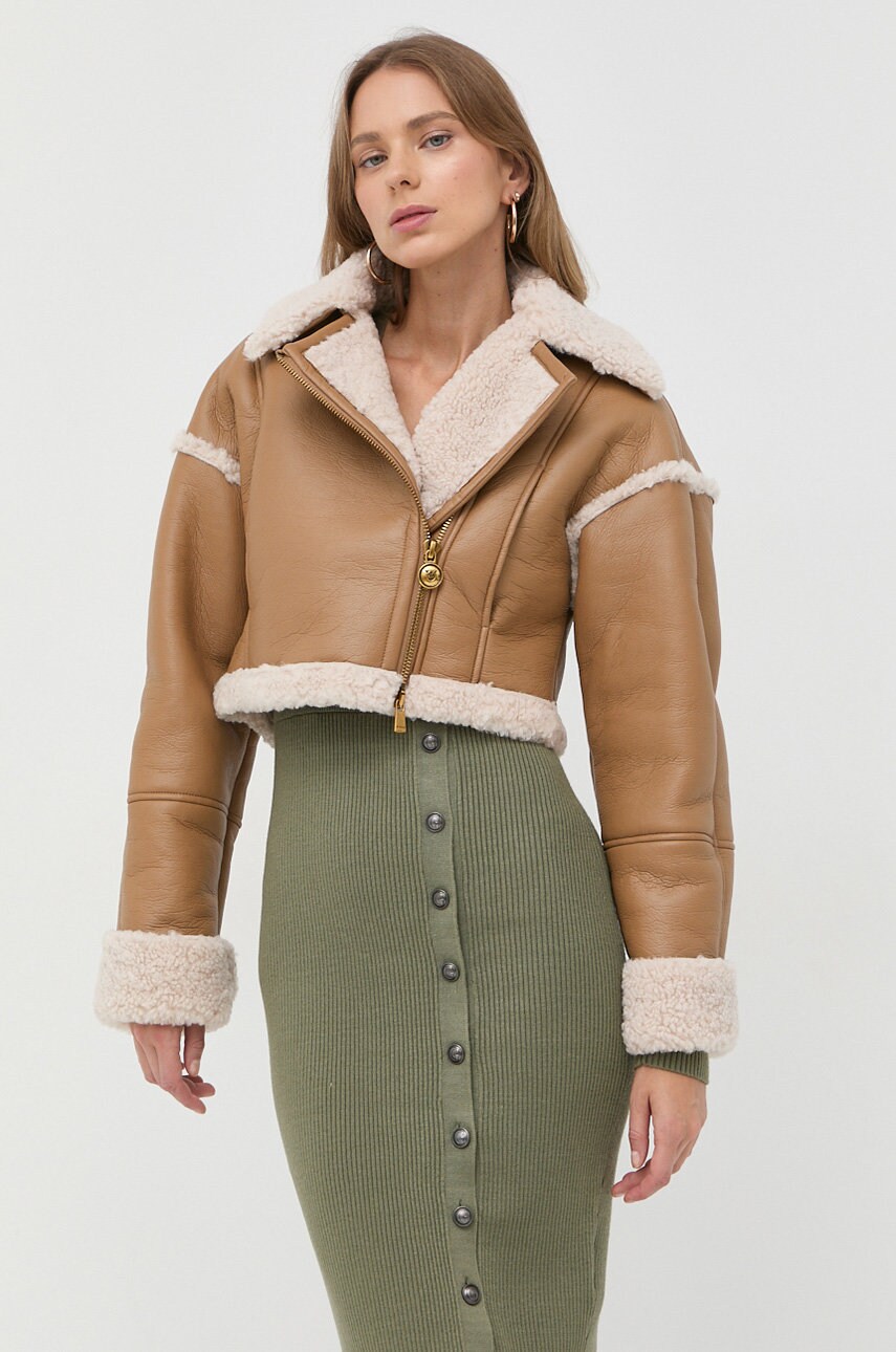 

Куртка Pinko женская цвет бежевый переходная oversize