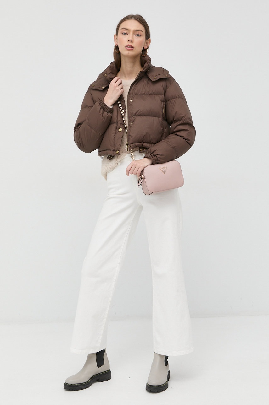 

Куртка Pinko жіноча колір коричневий зимова oversize