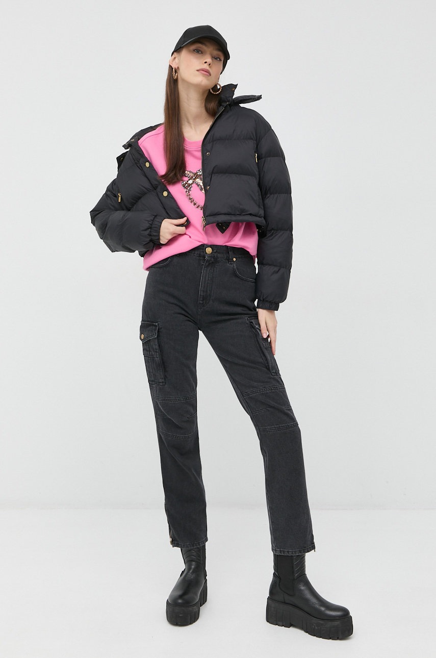

Куртка Pinko жіноча колір чорний зимова oversize