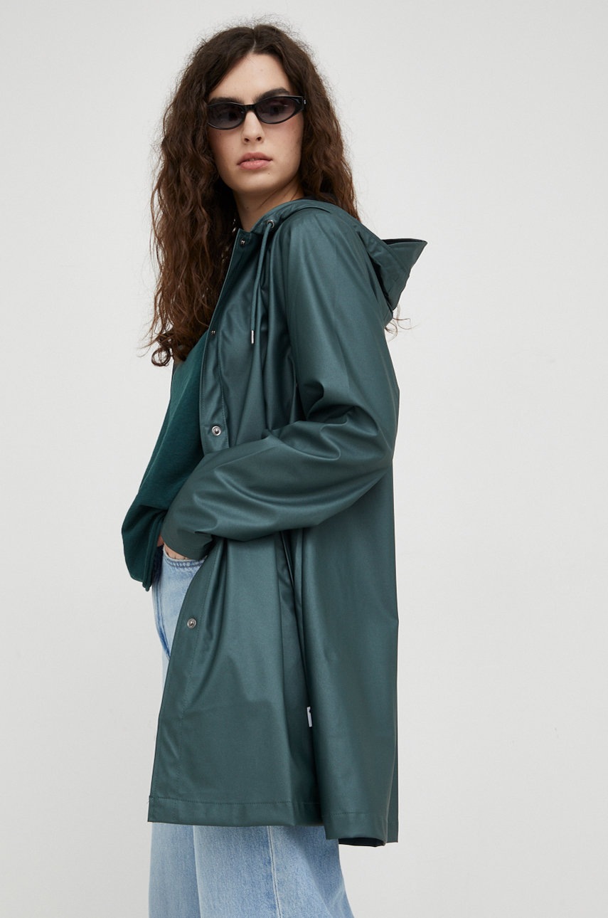 

Протидощова куртка Rains 18340 A-line Jacket жіноча колір зелений перехідна