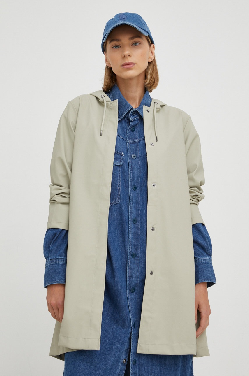 

Куртка Rains 18340 A-line Jacket жіноча колір сірий перехідна