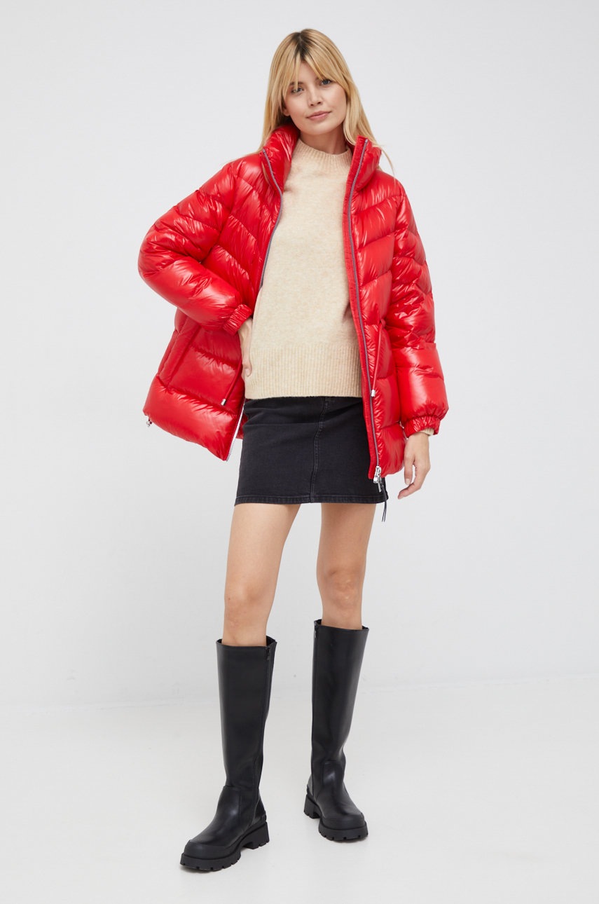 

Куртка Woolrich жіноча колір червоний зимова