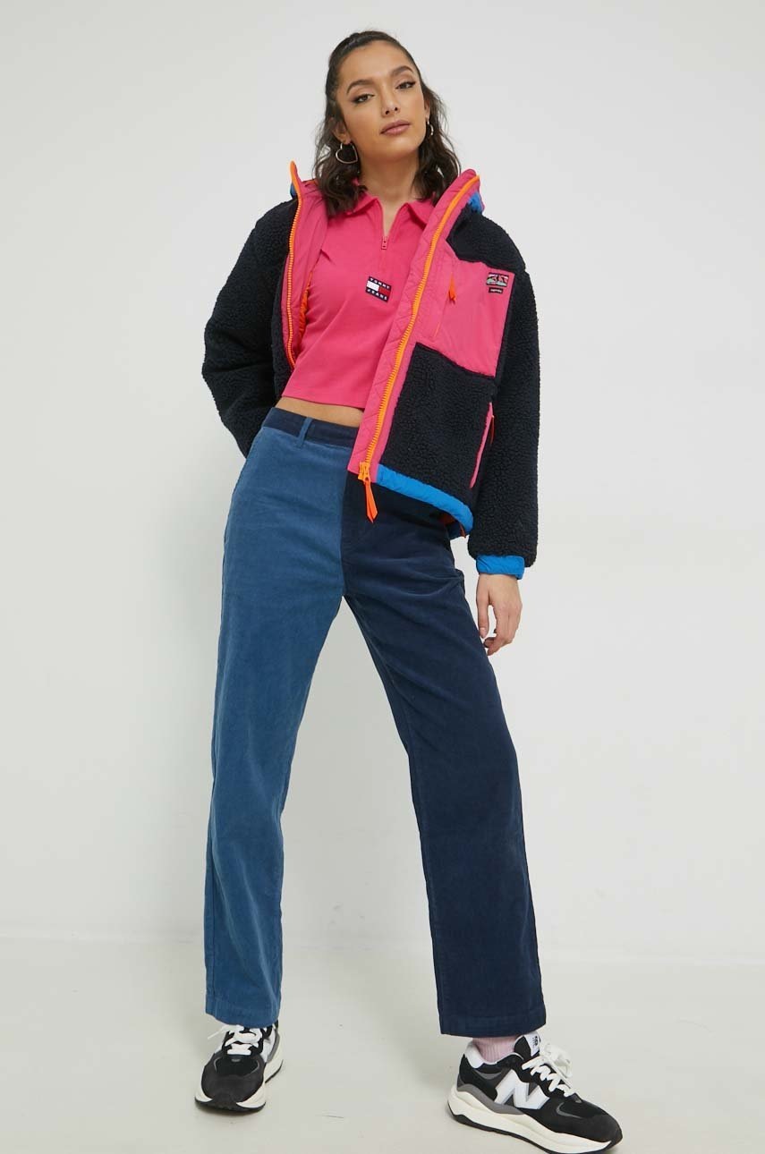 

Куртка Superdry жіноча колір синій перехідна oversize