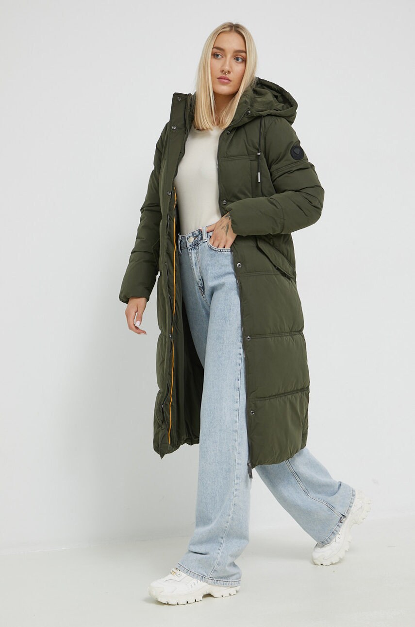

Куртка Superdry жіноча колір зелений зимова