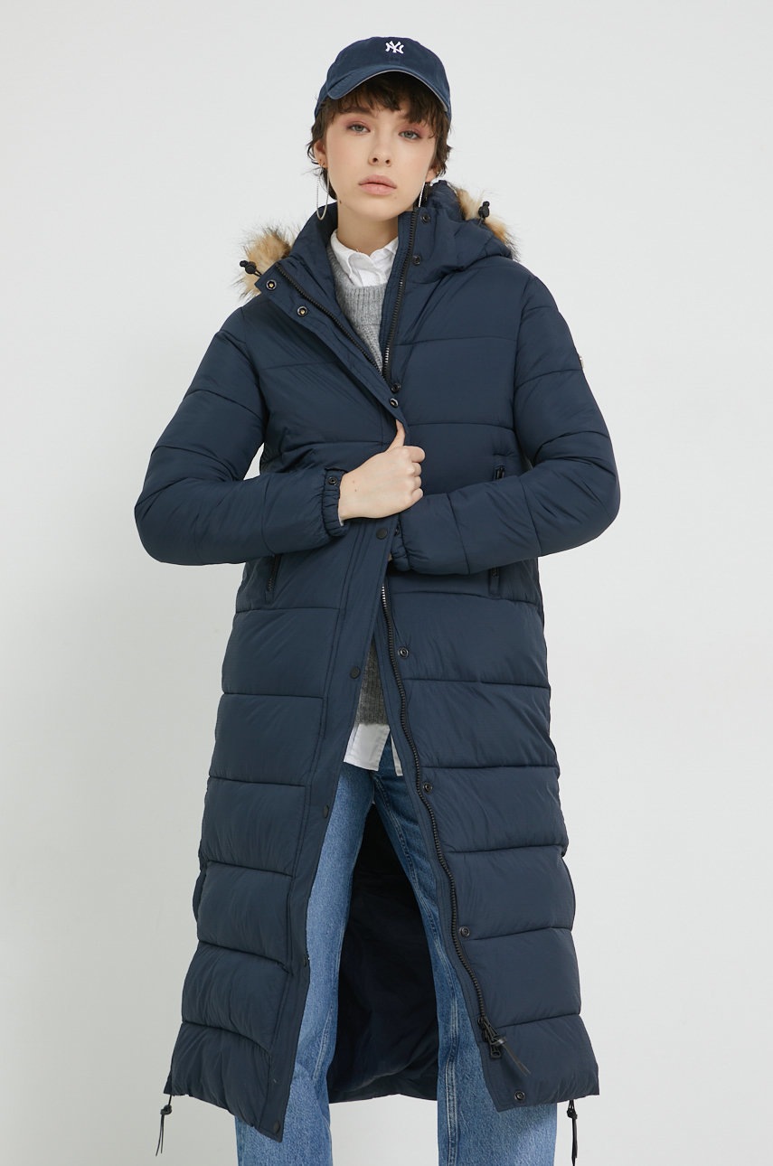 

Яке Superdry в тъмносиньо със зимна изолация, Тъмносин