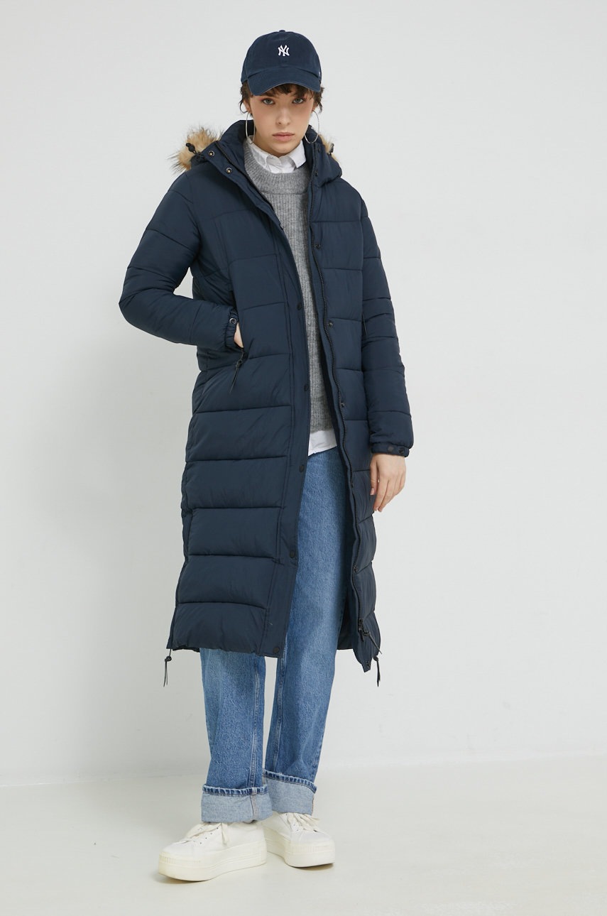 

Куртка Superdry женская цвет синий зимняя
