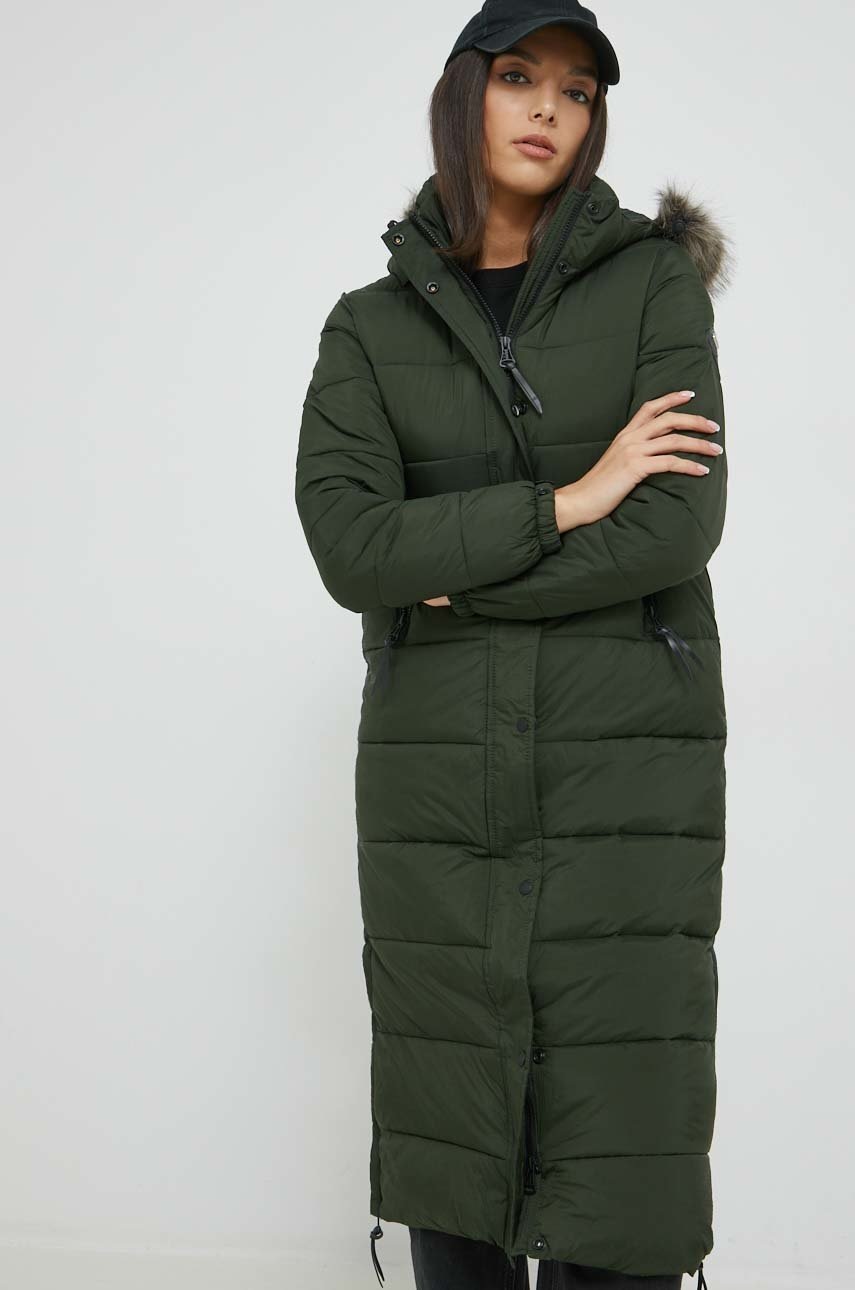 

Яке Superdry в зелено със зимна изолация, Зелен