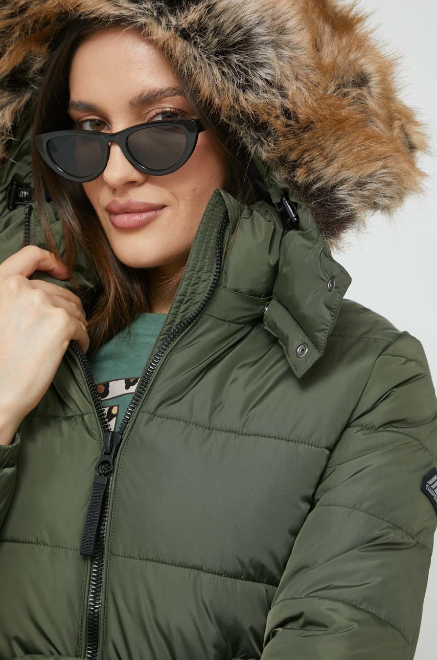 

Яке Superdry в зелено с преходна изолация, Зелен