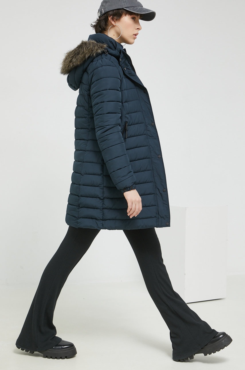 

Куртка Superdry женская цвет синий зимняя