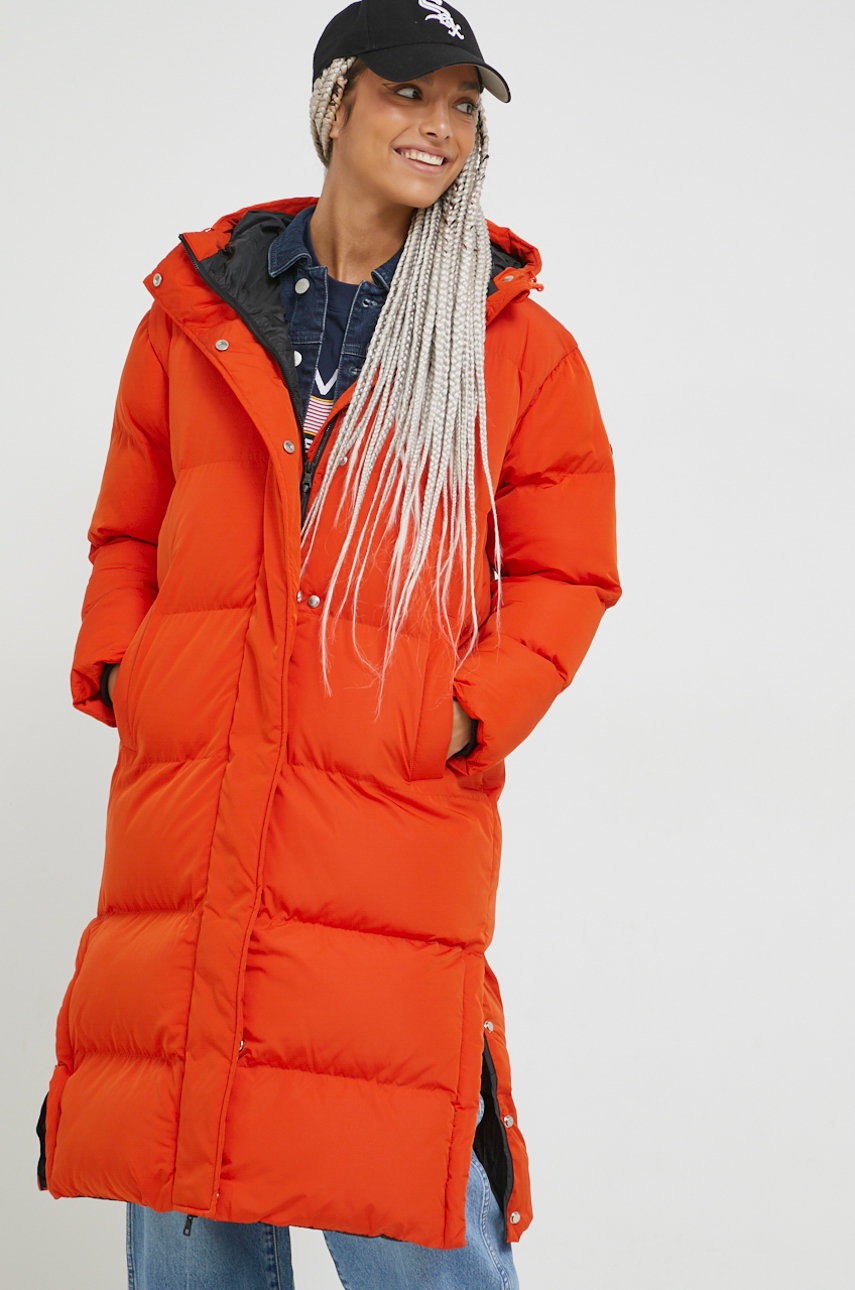 

Куртка Superdry жіноча колір помаранчевий зимова oversize