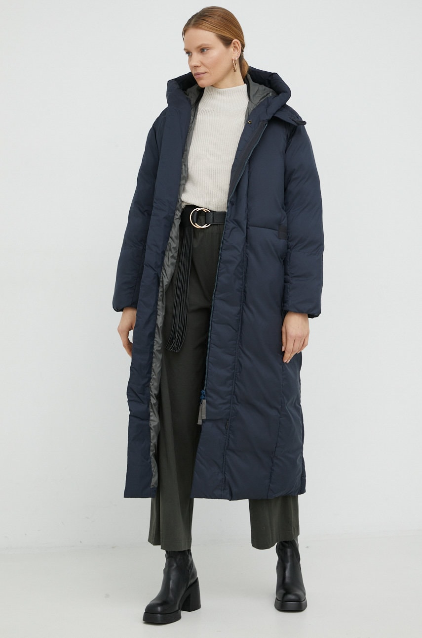 G-star raw geaca femei, culoarea albastru marin, de iarna