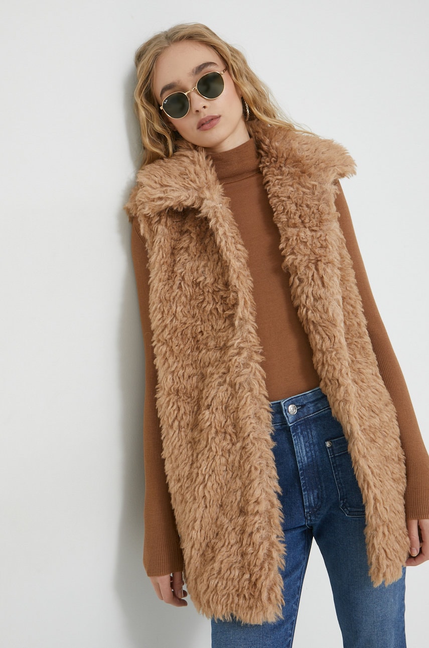 UGG vesta Tammie femei, culoarea maro, de tranzitie