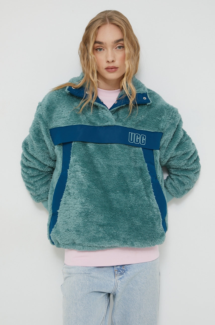 UGG bluza Gayel femei, culoarea turcoaz,