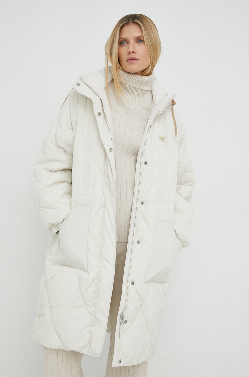 

Куртка Lee женская цвет бежевый зимняя oversize