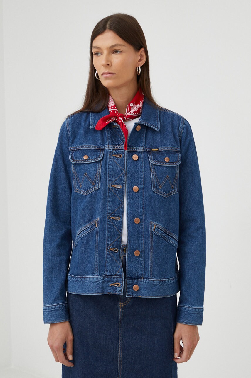 

Дънково яке Wrangler в тъмносиньо с преходна изолация, Тъмносин